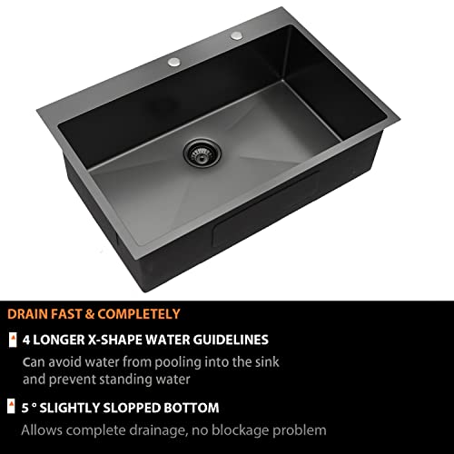 25"x22"x12" Drop In Single Bowl 16 Gauge Stainless Steel Laundry Sink Q861