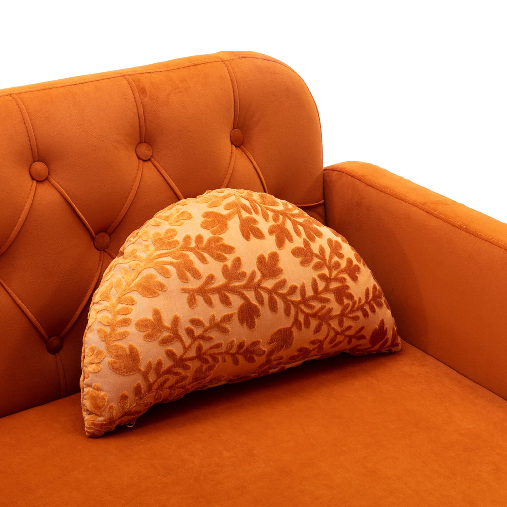 Velvet Accent Loveseat Sofa with Metal Feet M546239