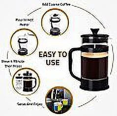 French Coffee Press, 34 Oz. Espresso Tea Maker with Triple Filters Q559