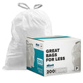200 ct 13-16 Gallon White Trash Bags Z343
