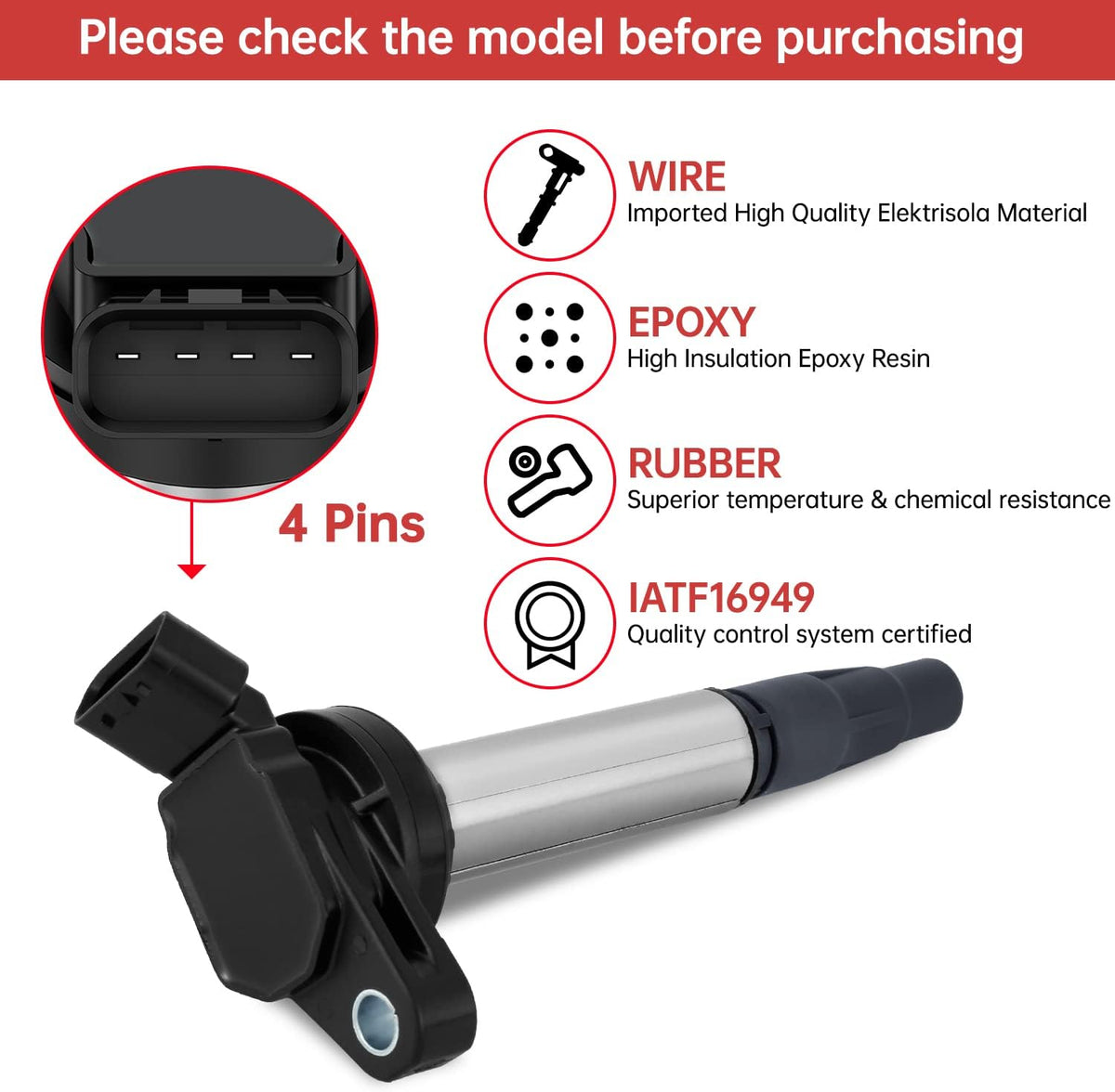 Ignition Coil Pack Set of 4 E230