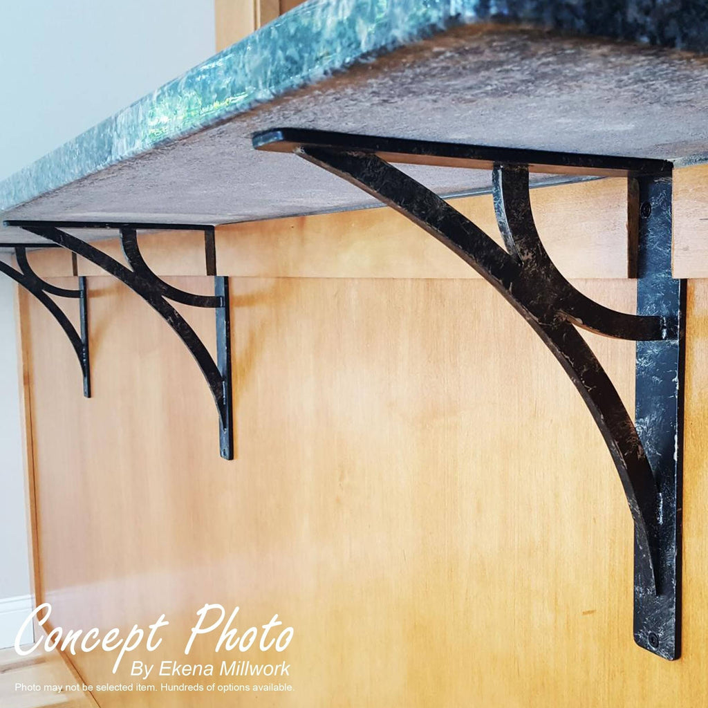 Wrought Iron Bracket Antiqued Brass Triple Center Brace Y618