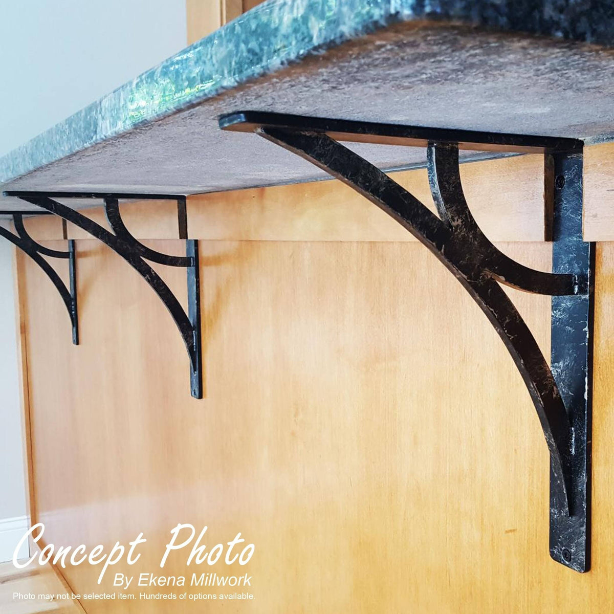 Wrought Iron Bracket Antiqued Brass Triple Center Brace Y618