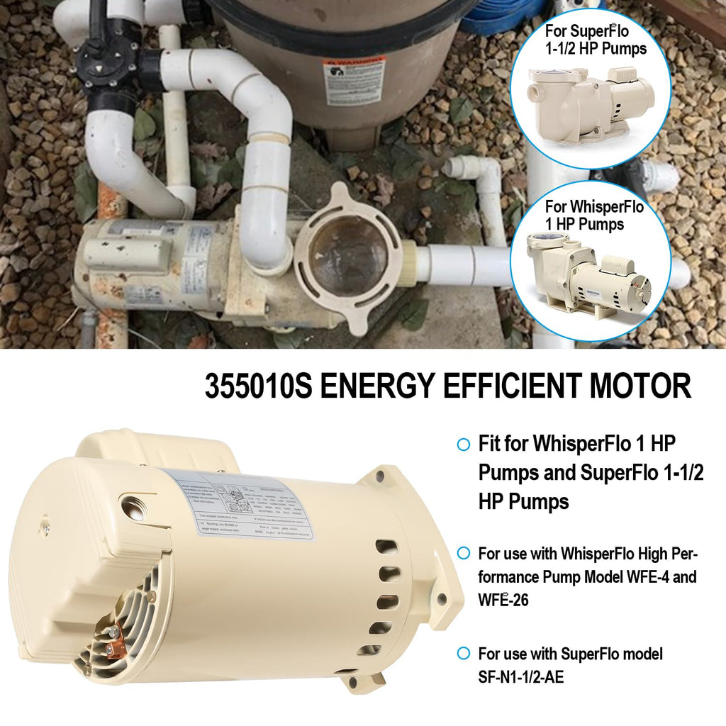 1 HP 115/208-230 Volts 1 Speed Square Flange Pool Motor H303