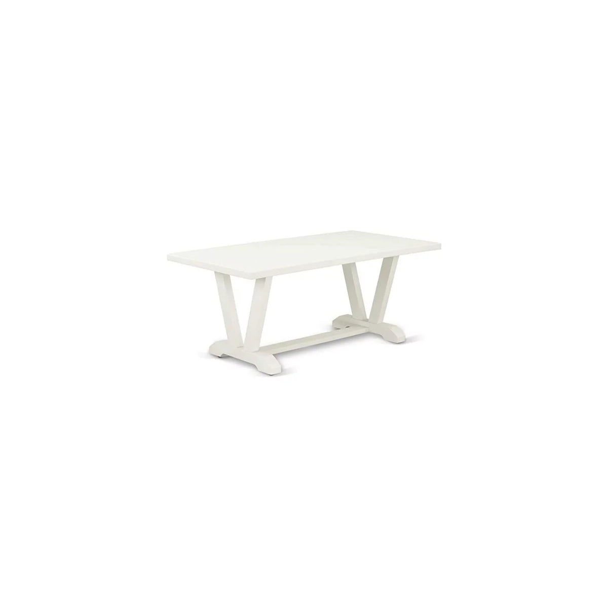 Kitchen Table with Linen White Top and Wooden Legs H288