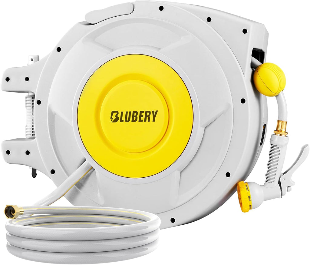 Retractable Garden Hose Reel with 8 Pattern Spray Nozzle U189227