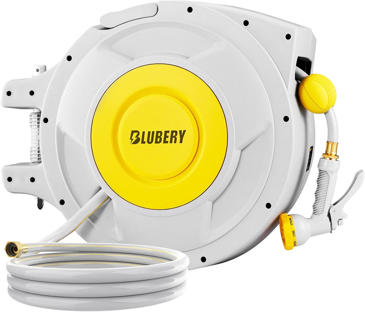 Retractable Garden Hose Reel with 8 Pattern Spray Nozzle U189227