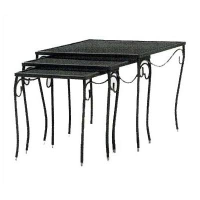 Textured Black Metal Side Table B943