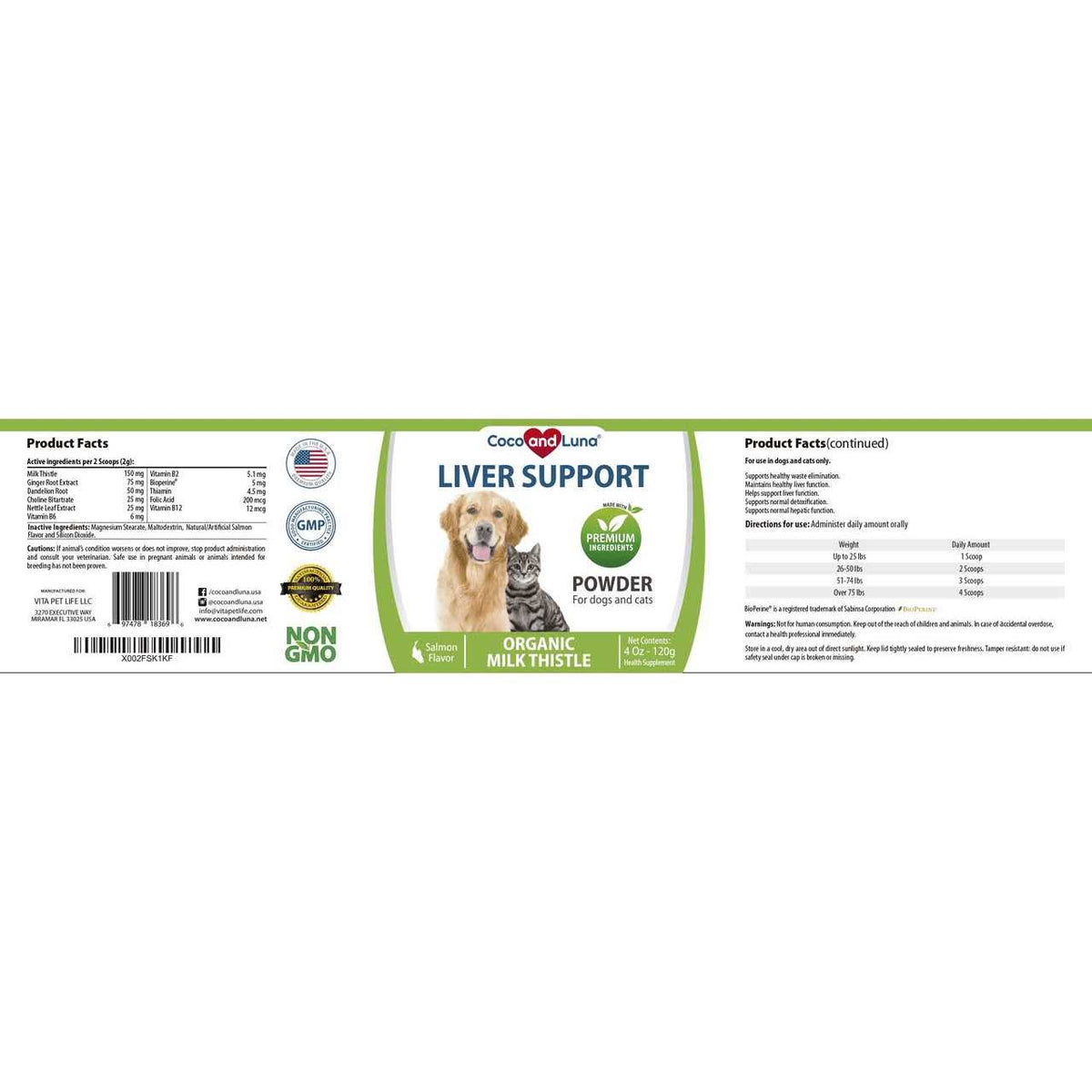 Milk Thistle for Cats 4oz Powder S4782