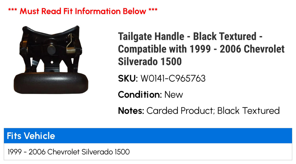 Black Textured Tailgate Handle F228