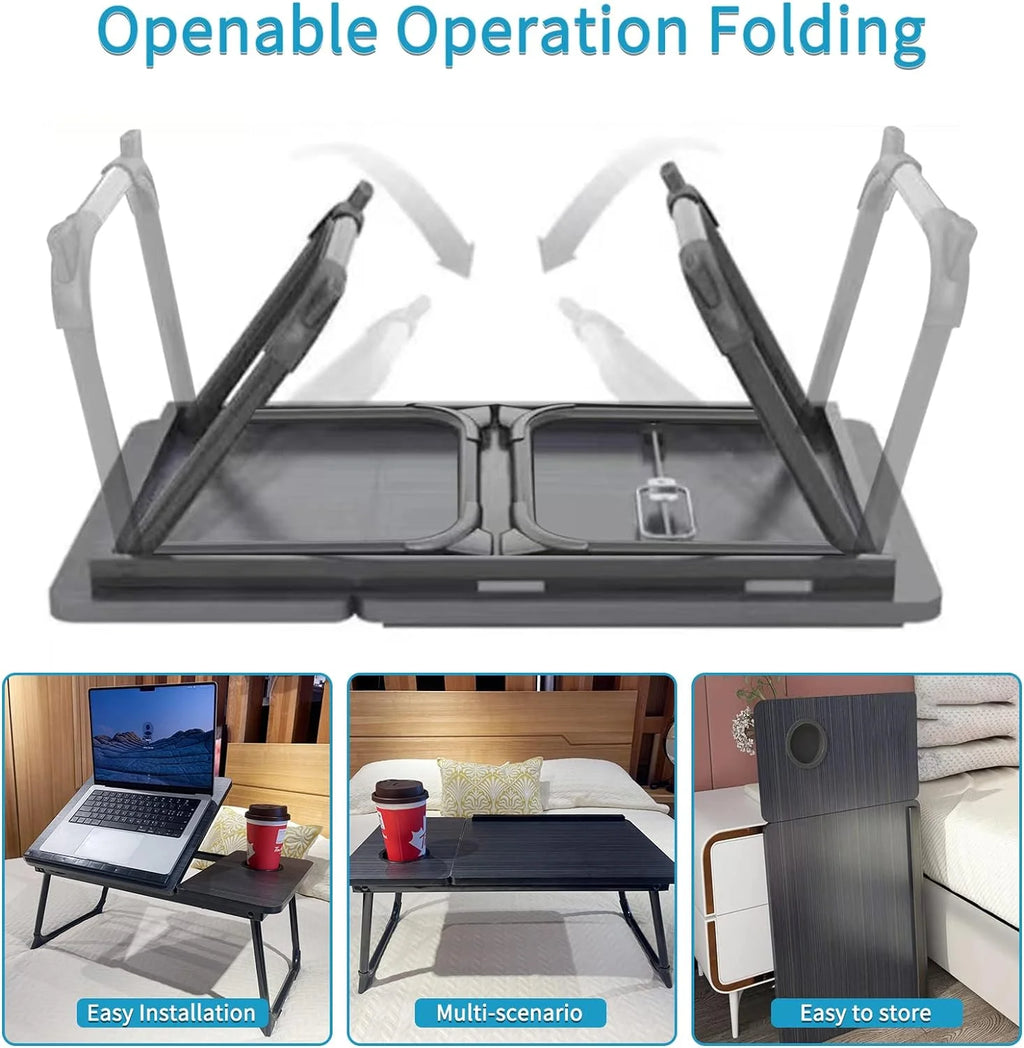 Black Laptop Desk with Cup Holder F342