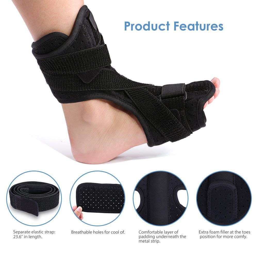 Adjustable Plantar Fasciitis Night Splint Orthotic Brace with Spiky Massage Ball K137180