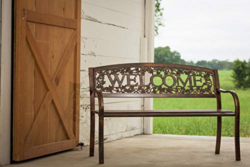Metal Welcome Outdoor Bench B351