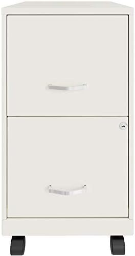 Blue 2 Drawer Metal Mobile File Cabinet with Lock H82575