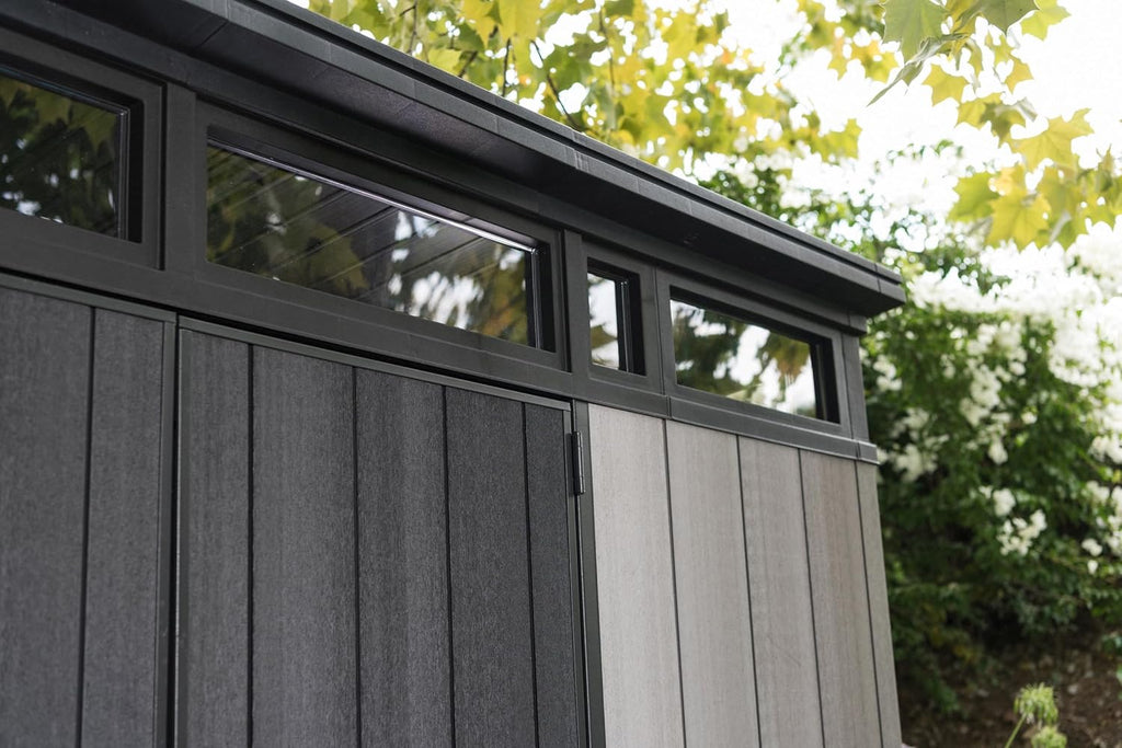 Grey & Black Resin Outdoor Storage Shed H7566