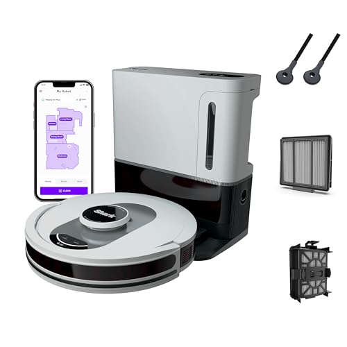 Voice Control Robot Vacuum with Home Mapping, Self-Empty Base, Cool Grey K37301
