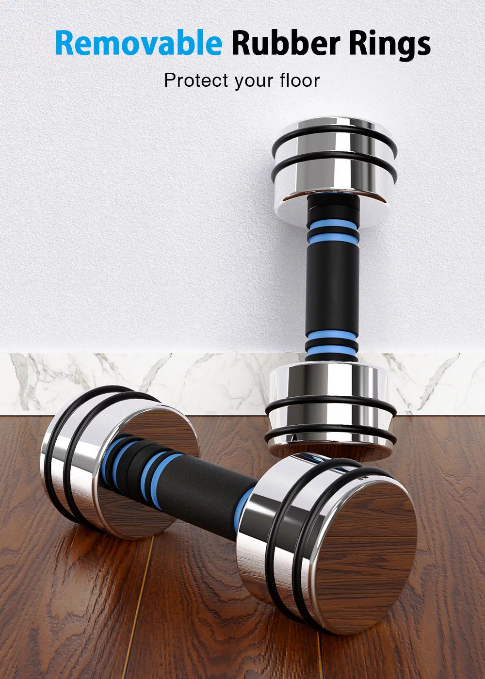 Adjustable Dumbbells Pair Steel Weight Set with Foam Handle W6709