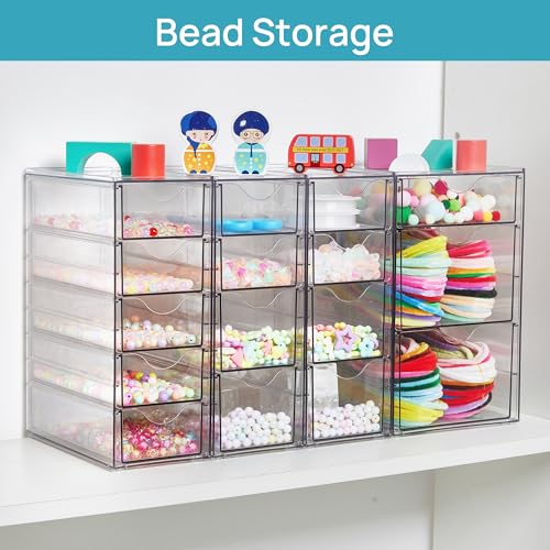 Acrylic 16 Drawers 4 Set Clear Storage Organizer S427