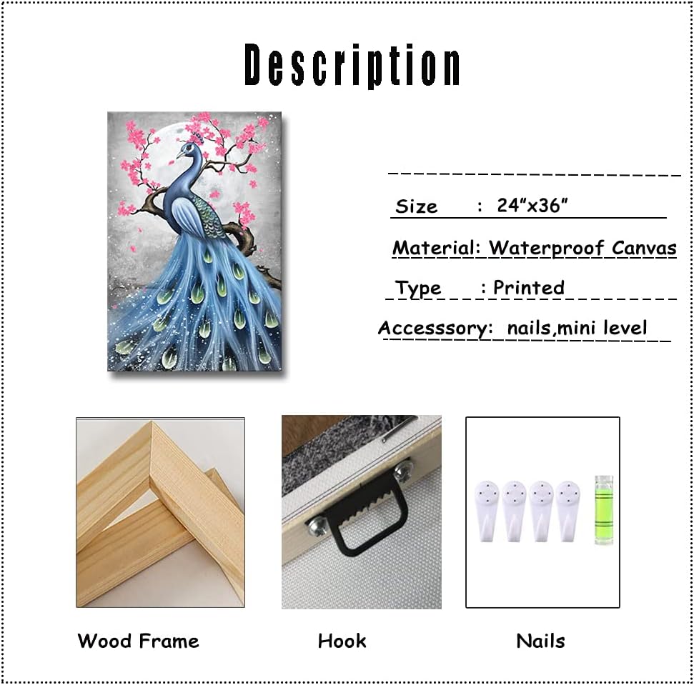 Pink Cherry Blossom Canvas Wall Art 24x36 F38205