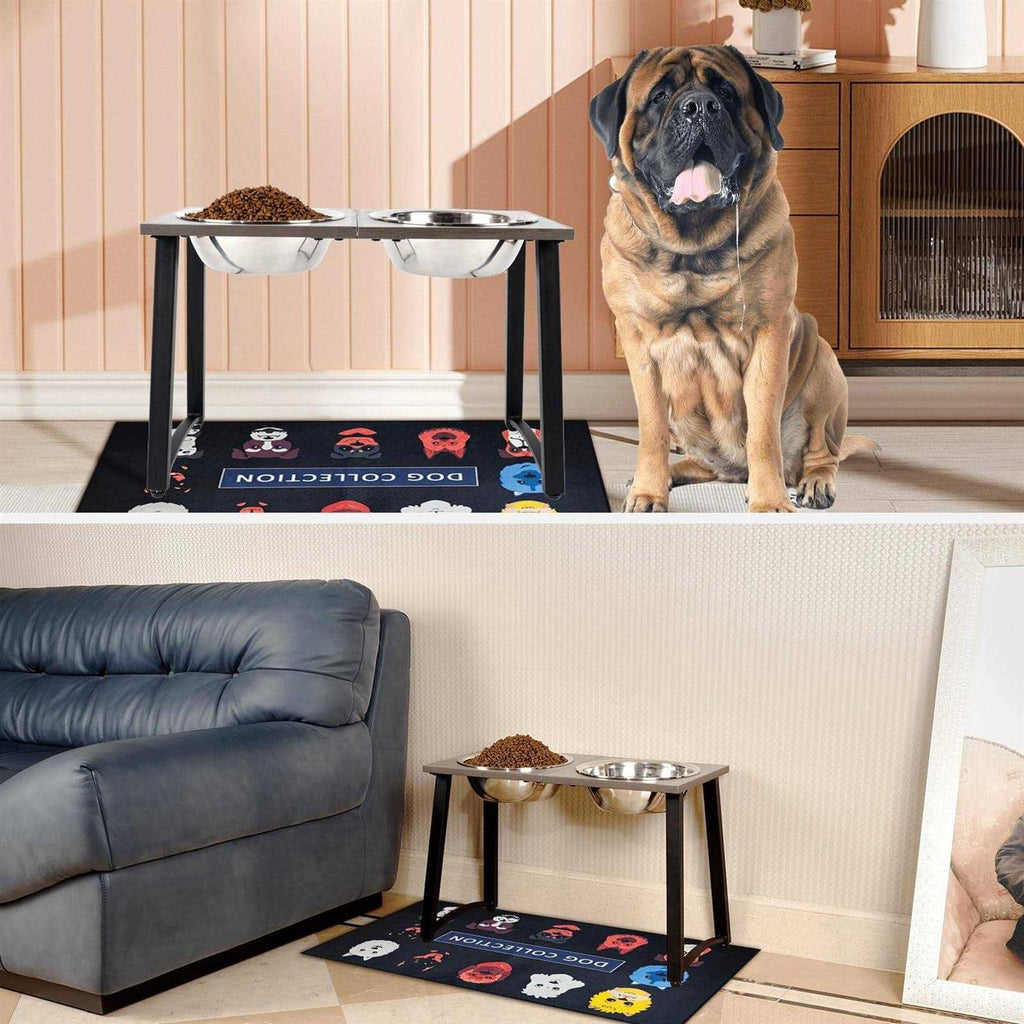 Elevated Dog Bowls with 2 Stainless Steel Bowls and Slow Feeder H20769