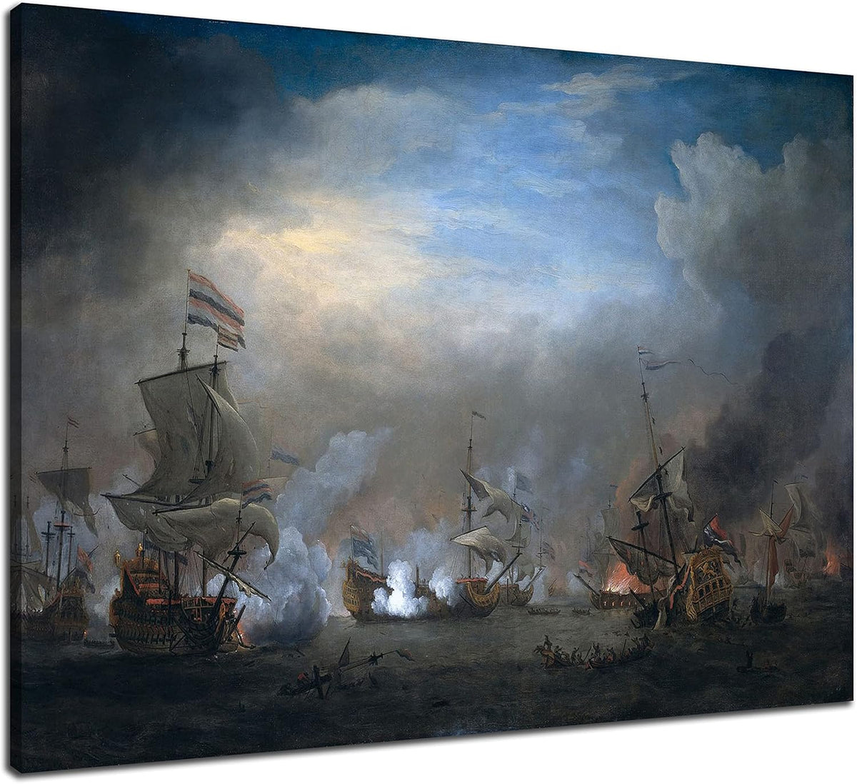 Naval Battle Prints Canvas Framed Wall Decor T715