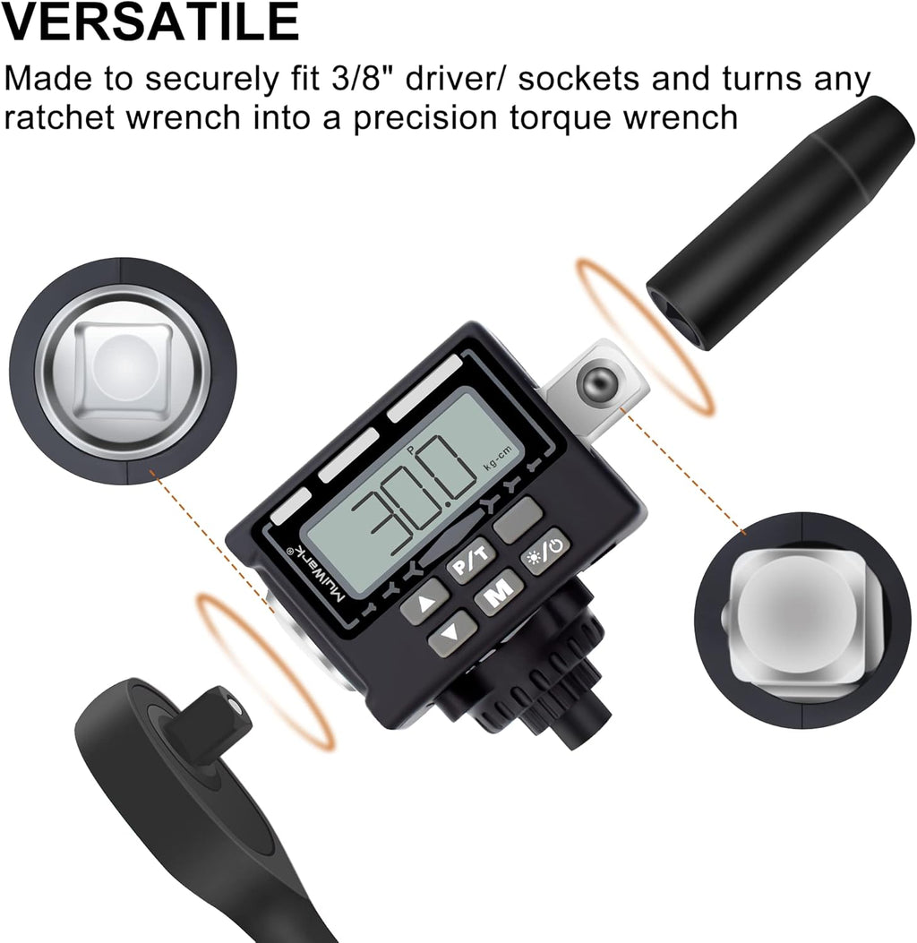 3/8 Drive Digital Torque Adapter Converter with Tire Pressure Gauge X762518