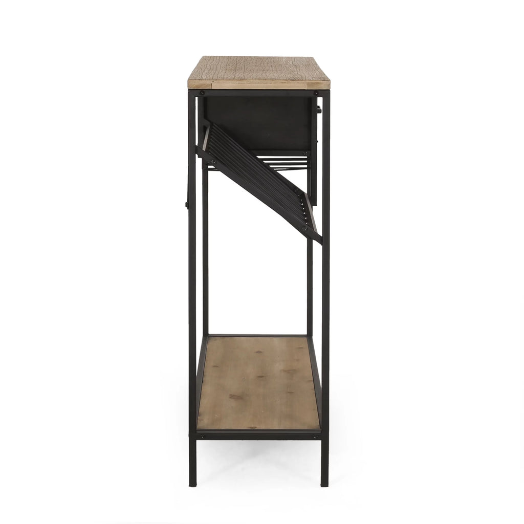 Wood and Metal Console Table with Storage P8376