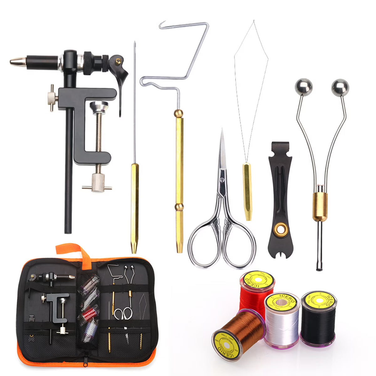 Fly Tying Tools Kit with Needle Whip Finisher Scissors W82616