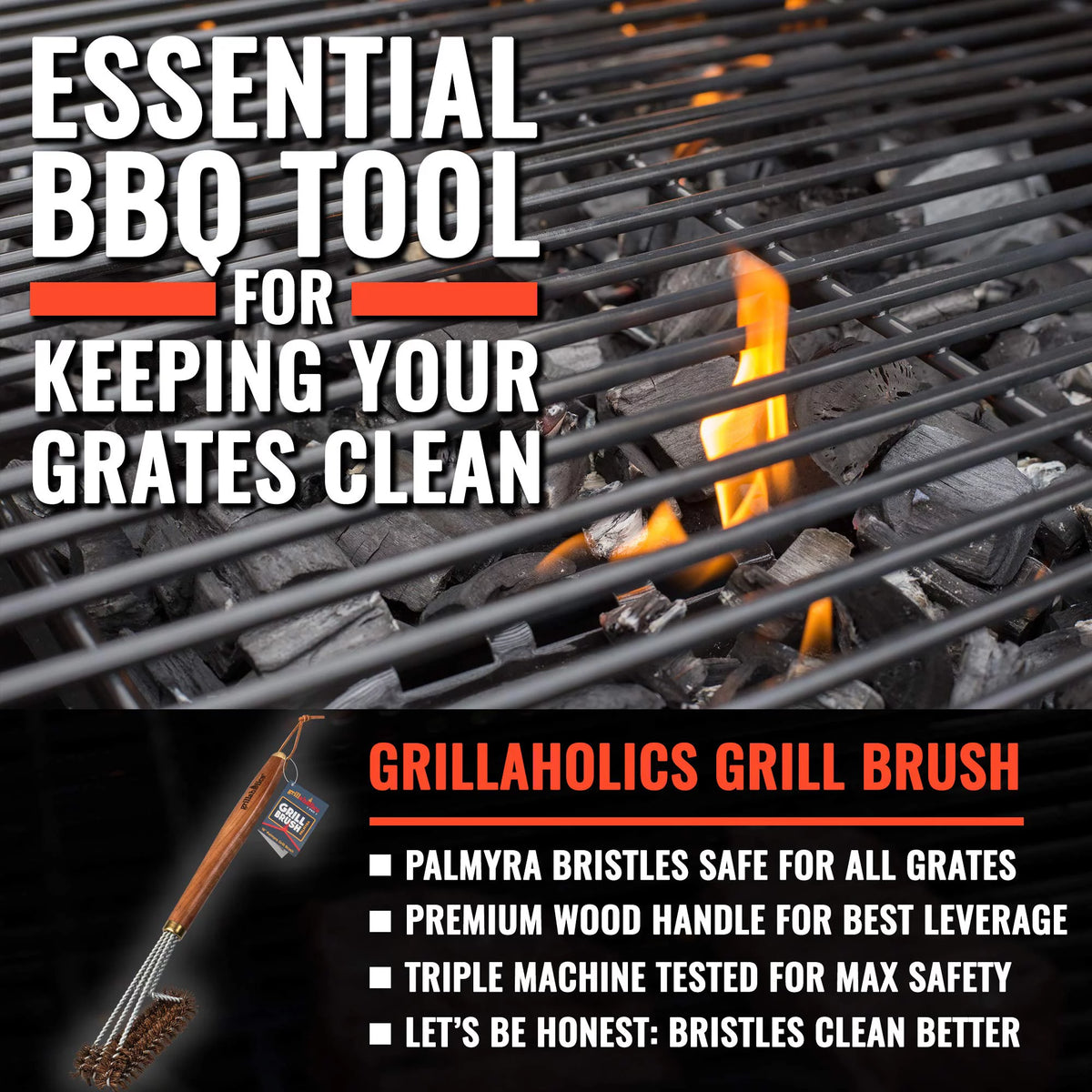 Palmyra Grill Brush with Wooden Handle B9177