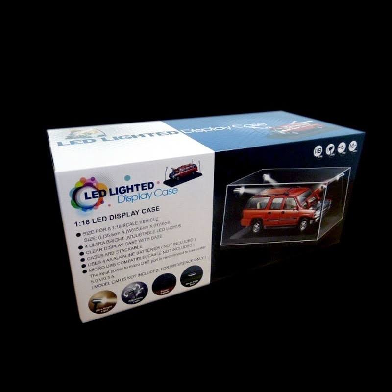 Display Case 1/18th LED Black D968