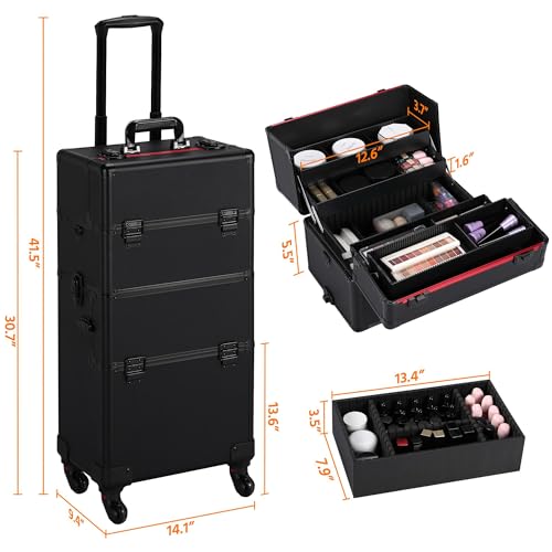 Dark Green Aluminum Cosmetic Travel Case L740