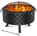 25 Inch Wood Burning Fire Pit with Spark Screen and Cover R7579