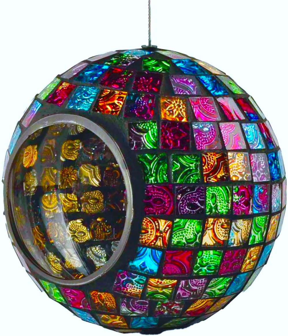 Mosaic Glass Hanging Bird Feeder I631501