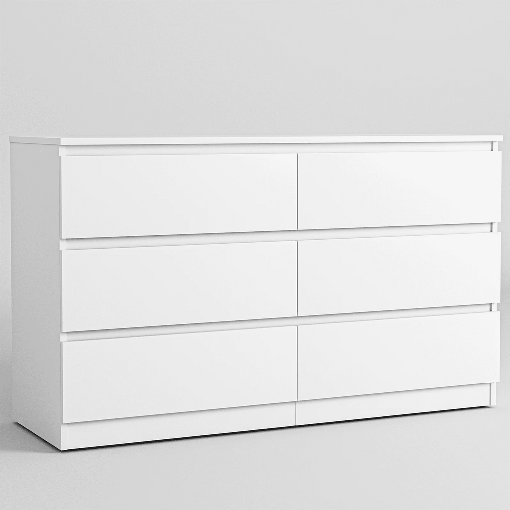 White 6 Drawer Dresser V971