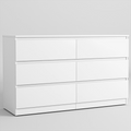 White 6 Drawer Dresser V971