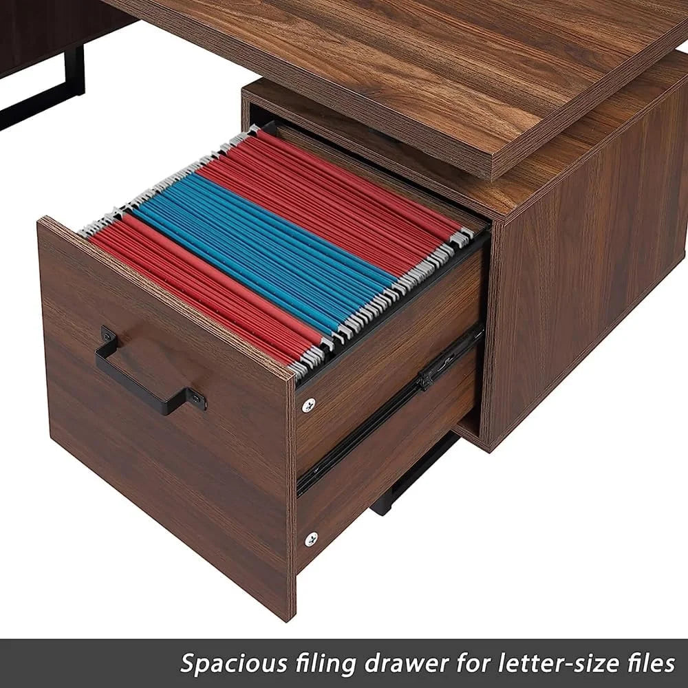 59 Inch Writing Desk with Drawers B754