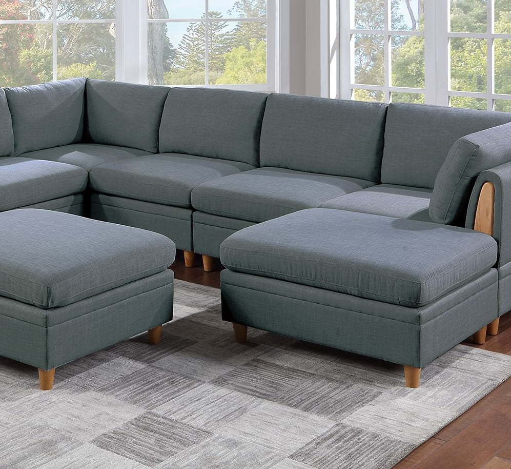 8pc Sectional Set Armless Chair Ottoman Wedge Couch B41353