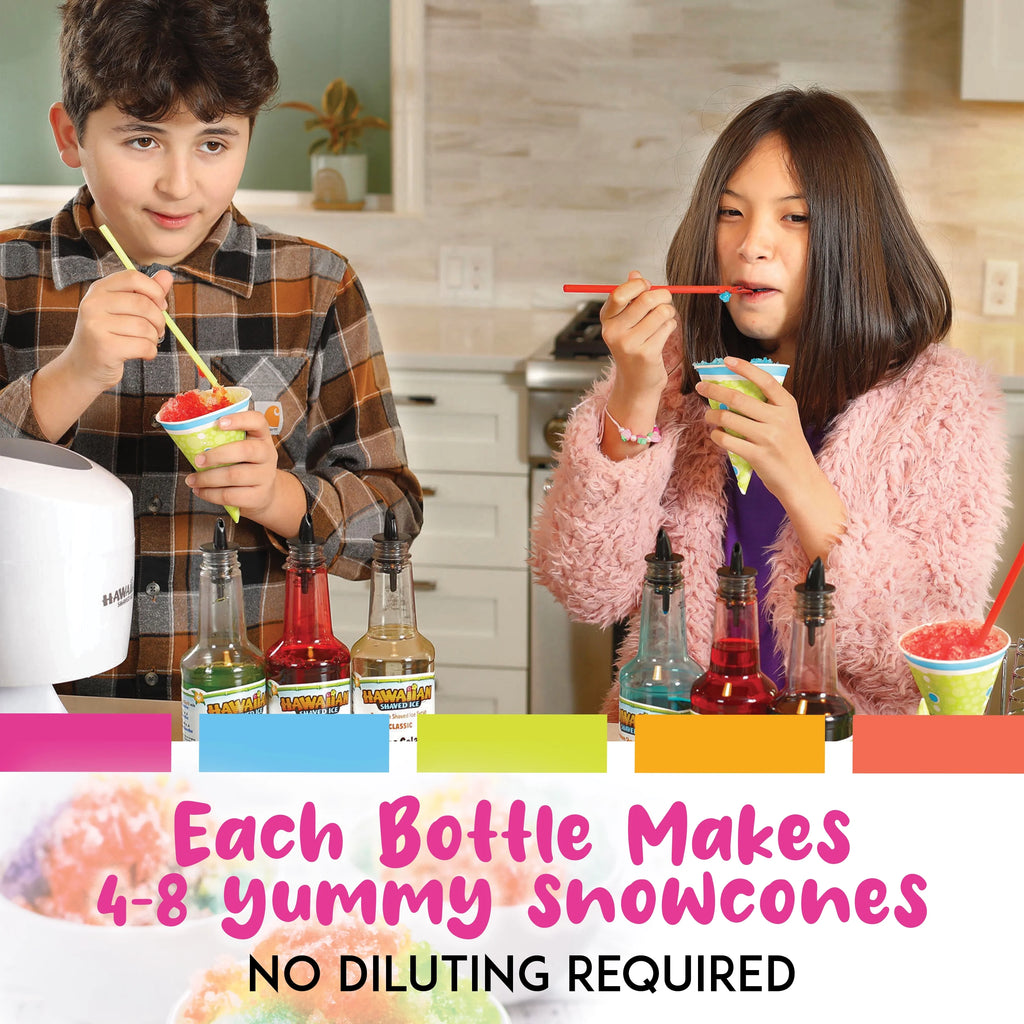 6 Flavor Shaved Ice Syrup Fun Pack with Accessories D45984