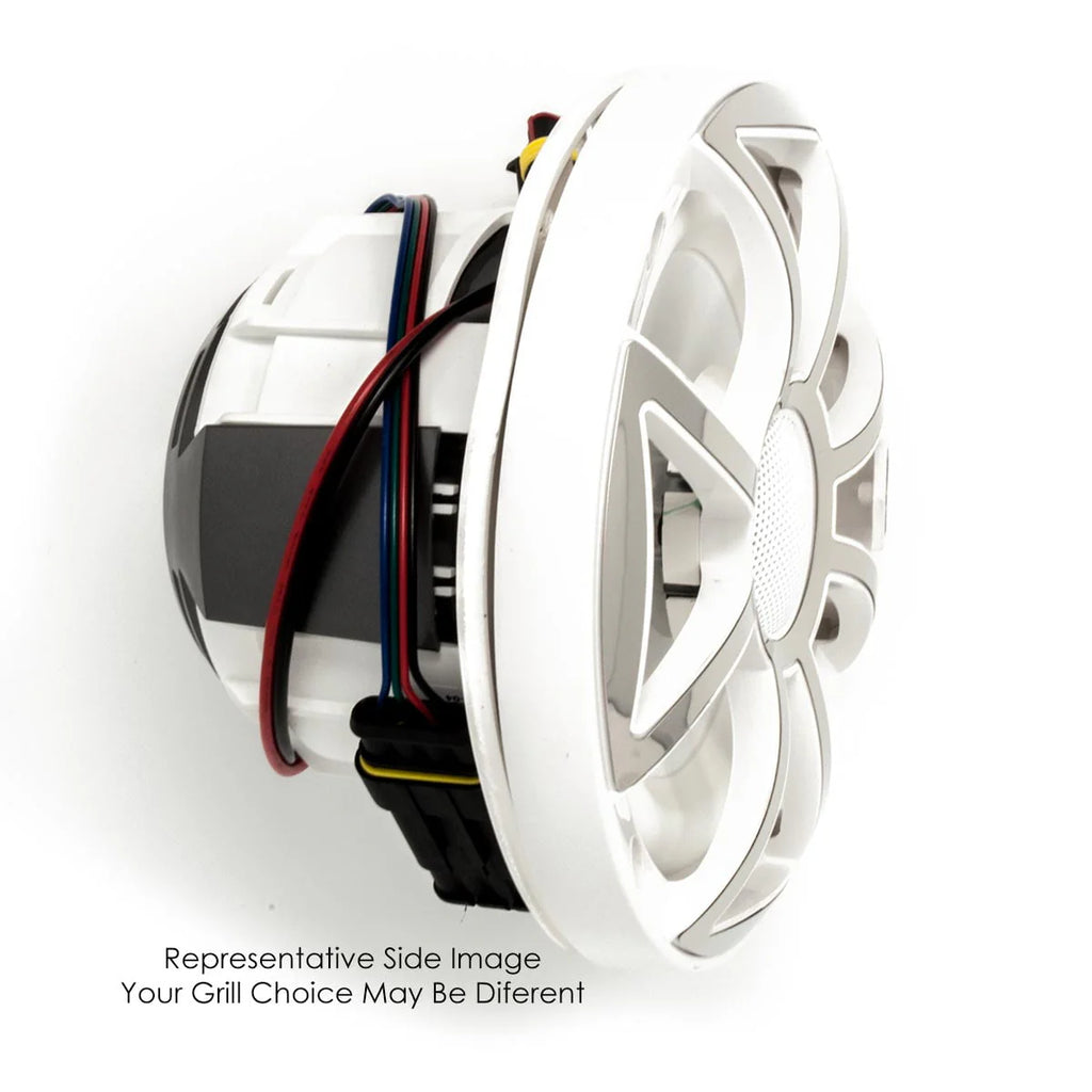 White 6.5 Inch Marine LED Coaxial Speakers with RGB LED Speaker Rings W716