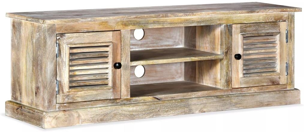 White Solid Mango Wood TV Cabinet A2535