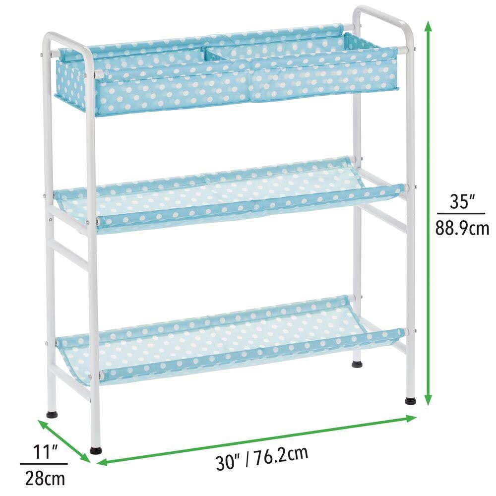 3-Tier Metal and Fabric Storage Cart C9239