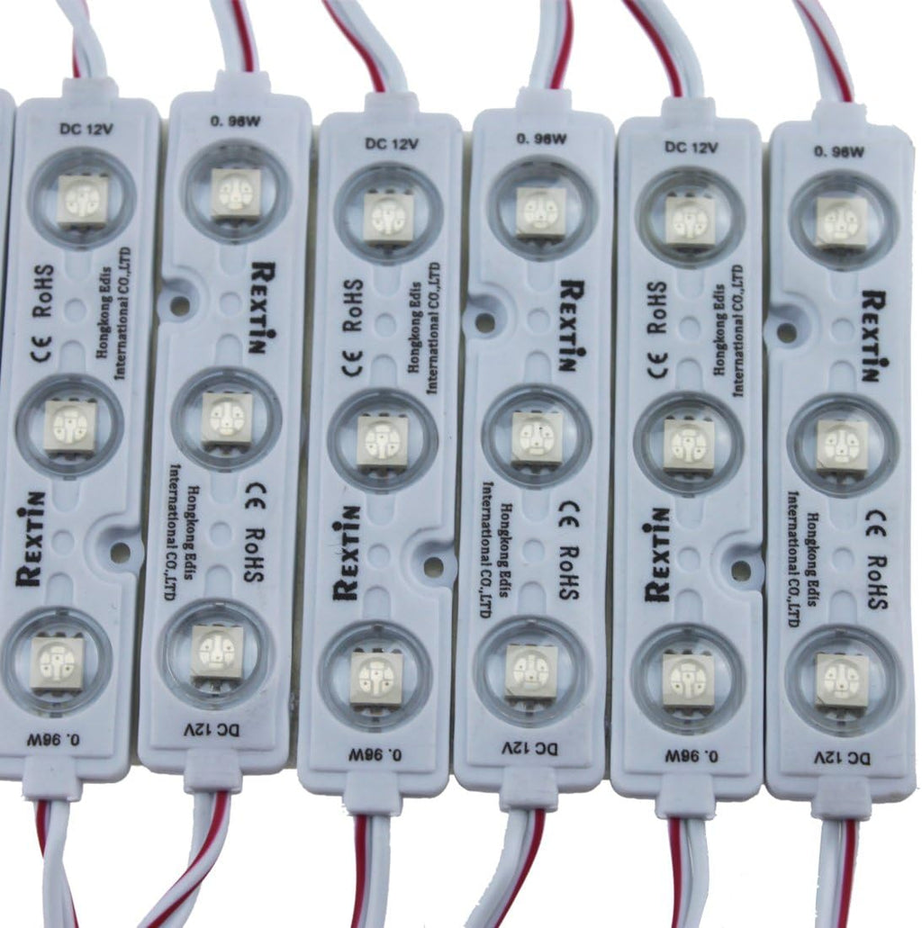200pcs 3 LED Module White 5050 SMD Waterproof Decorative Light with Tape Adhesive Backside Pack of 2 Q6020