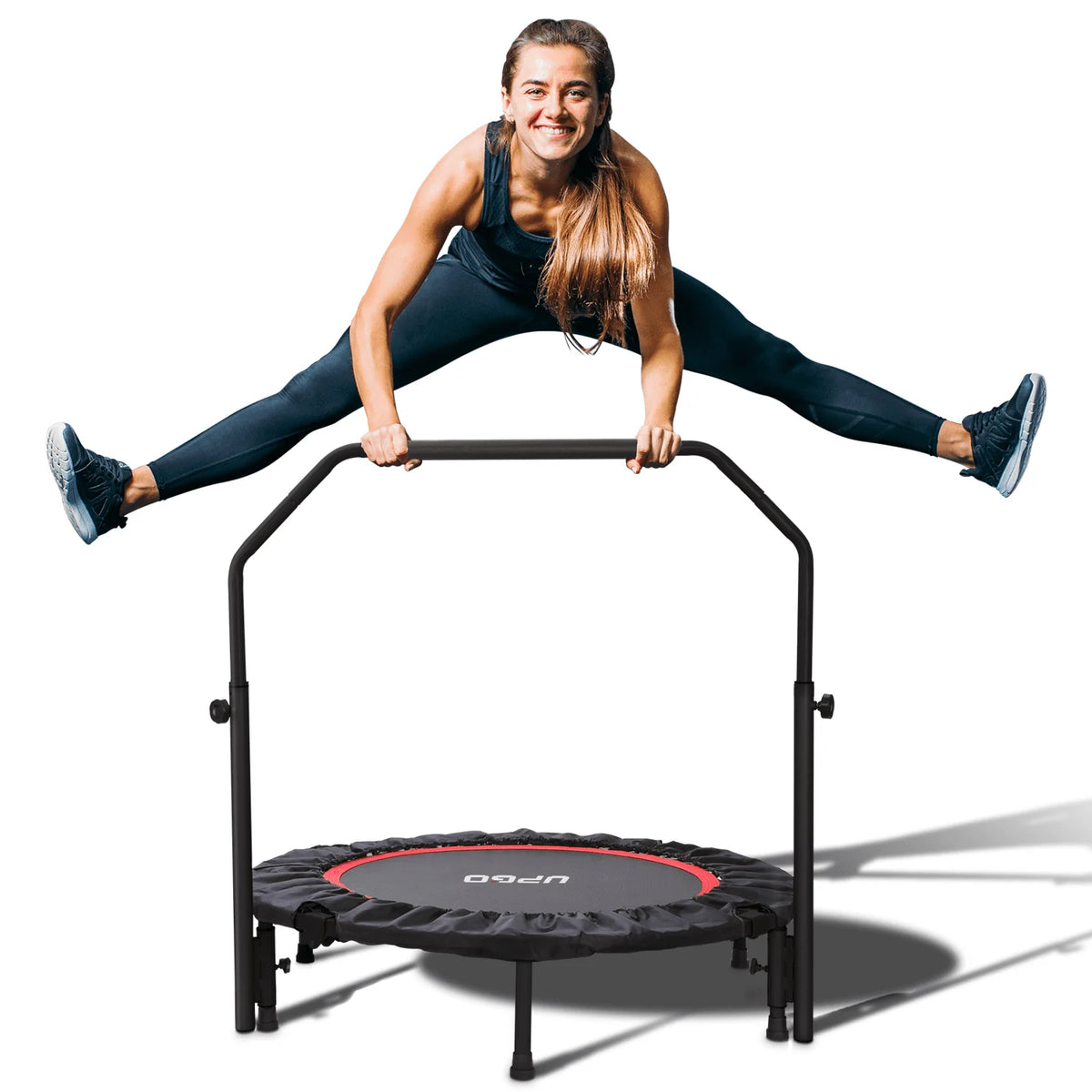 40 Foldable Fitness Trampoline with Adjustable Foam Handle L5620