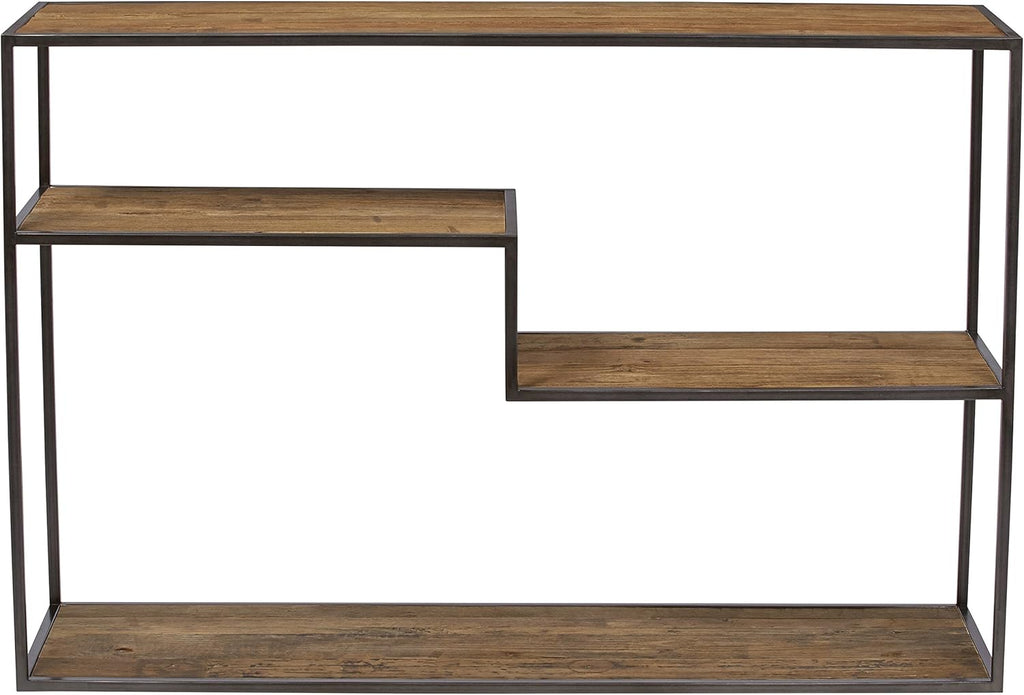 Mid-Century Modern Wood and Metal Bookcase P7318