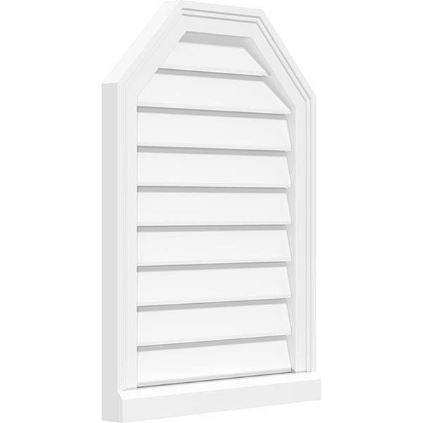 Octagonal Top Surface Mount PVC Gable Vent with Brickmoul G690907
