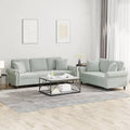 Light Gray Velvet 2 Piece Sofa Set S50590