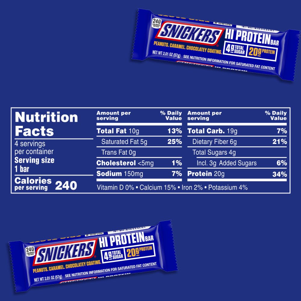 Peanut & Caramel Hi Protein Bar, 8.04 oz, 4 ct Box U43685