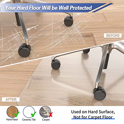 Clear 55'' x 35'' Thick Plastic Chair Mat W27960