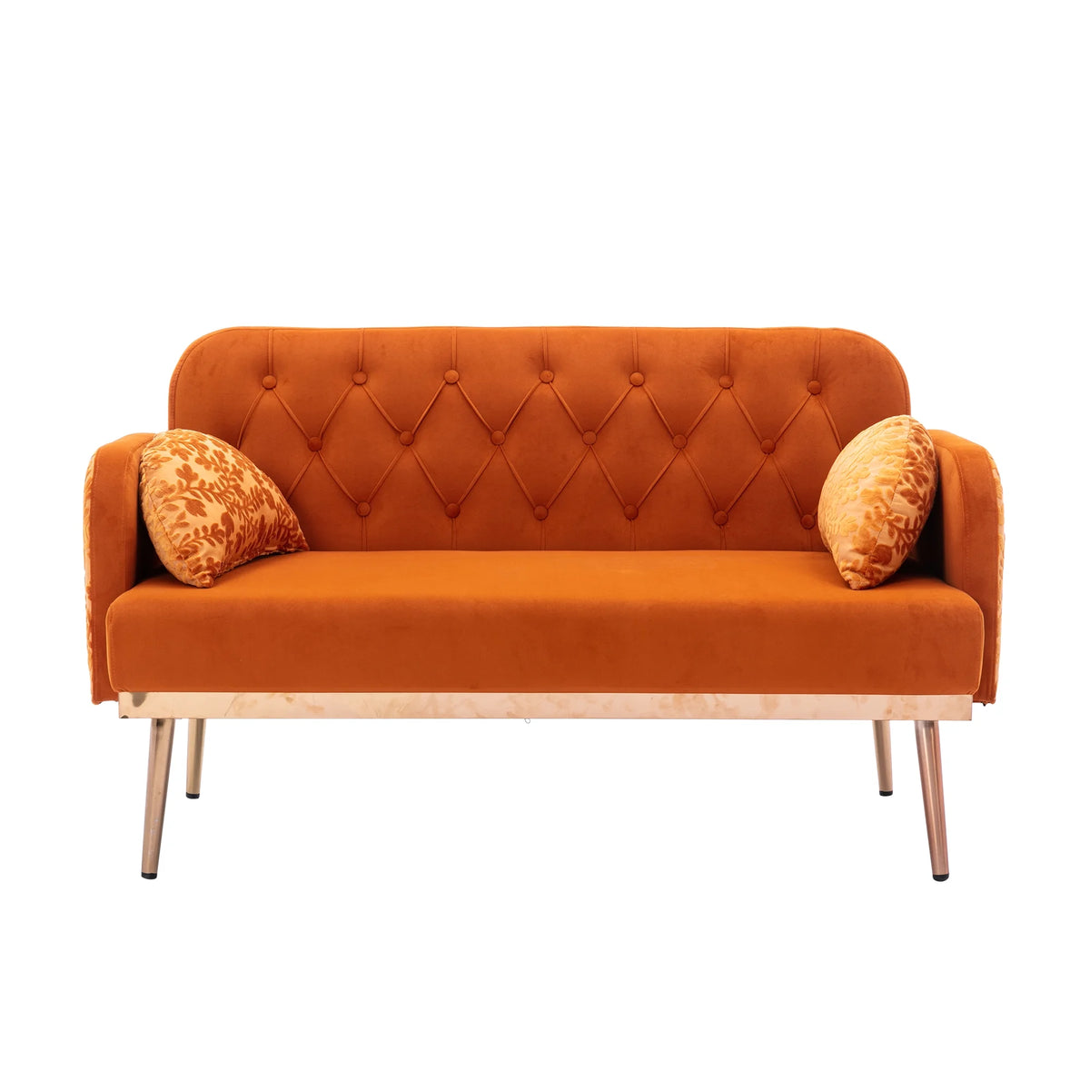 Velvet Accent Loveseat Sofa with Metal Feet M546239