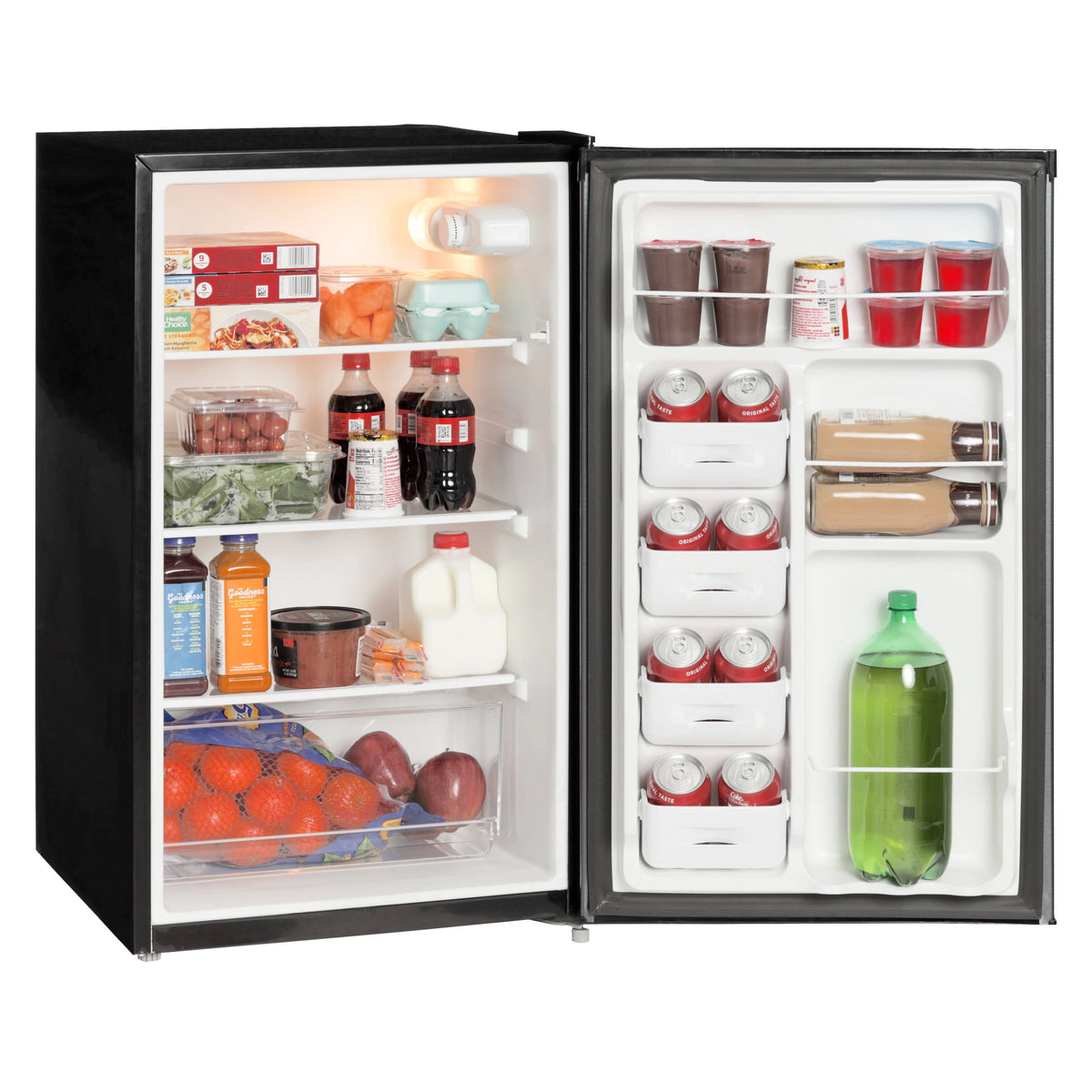 4.4 Cu ft One-Door Mini Fridge, Black Stainless Steel Look E4448